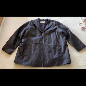 Purple Leather Jacket Coat